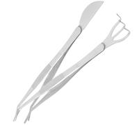 Housoutil Attrezzi per Piante Grasse Pinzette Curve, Rastrello e Coltello in Acciaio Inox, Strumenti per Rinvasare e Modellare Bonsai in Vaso, Set da 3 Pezzi per Uso Domestico