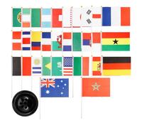 Housoutil Bandiere da Tavolo per Festa Mondiale con Supporto in Plastico, Design Unico e Resistente allo Sbiadimento, come Addobbo Natalizio per Scrivania e Tavolino