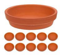 Housoutil Basi per Vasi da Fiori in Ceramica Rossa 10 Pezzi Vassoi Rotondi per Piante da Balcone Vaschette per L’Acqua Antigoccia per Giardinaggio Domestico