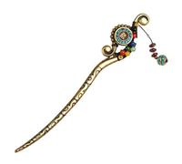 Housoutil Bastoncino per Chioma Folk-custom in Lega Leggero e Resistente, Fermacapelli Elegante Oro per Viaggi in Minoranze Etniche