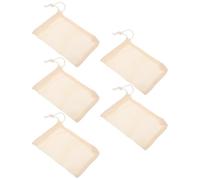 Housoutil Borsa per Sapone in Sisal Naturale 5 Pezzi, Sacchetto Esfoliante con Rete Schiumogena, Porta Sapone da Bagno e Viaggio, Delicato sulla Pelle, con Coulisse Beige