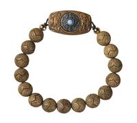 Housoutil Bracciale in Legno Perle Naturali e Incisione Sei Parole, Accessorio Versatile alla Moda, Regalo per Comunione e Portafortuna Elegante