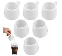 Housoutil Bricco per latte in ceramica, 6 pezzi, 120 ml, per il latte del caffè, pratico, piccolo bicchiere per il latte, design elegante per la cucina e il caffè