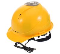 Housoutil Casco di Sicurezza USB Ventola Integrata, Cappello da Costruzione Raffreddante Giallo Protezione Solare, Ventilatore Portatile per Edilizia e Lavori Estivi di Ristrutturazione