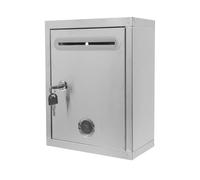 Housoutil Cassetta Postale da Muro in Acciaio Inossidabile con Serratura Nera, Wall Box per Deposito Facile e Sicurezza, per Ufficio e Scuola