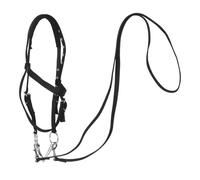 Housoutil Cavezza di Corda Regolabile senza Morso per Cavalli Grandi, Testiera Resistente in Corda Nera per Addestramento e Sport Equestri, Briglia Versatile per Uso Quotidiano e Attività