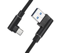 Housoutil Cavo Micro USB 1m Nero Connettore a 90 Gradi, Design Minimalista, Materiale in Metallo e Nylon per Ricarica e Trasferimento Dati Telefono