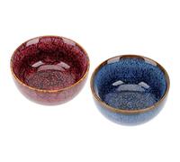 Housoutil Ceramica Fu Tazza di tè: 2 Pz Tradizionale Forno Cambio Cinese Giapponese Ciotola di tè Tazze di Sancai tè Matcha tè Ciotola per La Casa