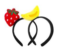 Housoutil Cerchietti per Chioma a Tema Frutta 2 Pezzi, Fascia a Forma di Fragola e Banana, Accessori per Costumi e Feste, Leggeri e Comodi per Cosplay, Foto di Viaggio e Streaming Live