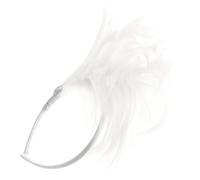 Housoutil Cerchietto da Sposa Bianco Piume, Accessorio per Chioma Comodo e Antiscivolo per Feste a Tema Cinema e Matrimoni
