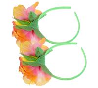 Housoutil Cerchietto Fiori Hawaiana 2pezzi di Seta e Plastica, Accessorio per Feste e Atmosfera Estiva, Stile Hawaiano Confortevole per Donna