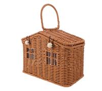 Housoutil Cestino da Picnic in Vimini Forma Casa Cachi con Manico Leggero, Cesto Rustico per Matrimonio e Bomboniere, Organizer Decorativo Vintage per Feste e Picnic all’Aperto