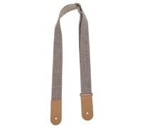 Housoutil Cinghia per Ukulele in Cotone e Cuoio Stile Country | Lunghezza Regolabile, Tonalità Grigio Chiaro, Finiture in Pelle Vera, Accessorio per Strumenti a Quattro Corde