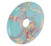 Housoutil Ciondolo di Diaspro a Forma di Donut 35mm, Stile Retrò DIY | Catena Buddha, Accessorio Creativo, Pratico da Indossare, per Montaggi e Composizioni