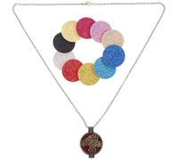 Housoutil Collana Design Semplice e Delicato da Donna in Metallo Vintage con Ciondolo Diffusore di Oli Essenziali con Pastiglie di Ricarica per Uso Quotidiano