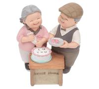 Housoutil Coppia di Anziani Personaggi di Coppia d'Amore Scultura, Coppia di Personaggi più Anziani Nonni, Torta Anniversario Nonni Statuetta per 50 Anniversario Matrimonio