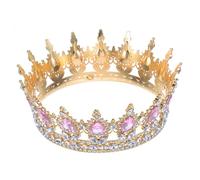 Housoutil Corona da Sposa in Lega Strass Rosa Tiara Elegante per Matrimoni e Feste Copricapo da Sposa Decorativo per Donna e Ragazza Accessorio Fotografico per Occasioni Speciali