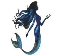 Housoutil Decorazione Murale Sirena in Metallo per Esterno e Interno, Arte Murale Costiera per Giardino e Patio, Resistente Fori Preforati per Facile Installazione