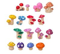 Housoutil Decorazioni per Torta Decorazione Creativa e Realistica 16 Pezzi di Funghi in Resina Miniatura Stili multipli per Micro Paesaggio e Festa Stili multipli
