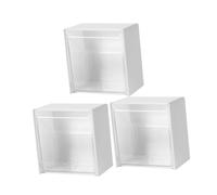 Housoutil Dispenser per Cotton Fioc da Parete 3 Pezzi Organizer da Bagno Porta Cotton Fioc e Rossetti Contenitore Robusto Salvaspazio Coperchio Antipolvere per Accessori Trucco