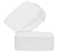 Housoutil Dispenser per Salviette in Plastica Coperchio Scatola di Fazzoletti Compatta Bianca 2 Pezzi Porta Salviette Riutilizzabile per Soggiorno Bagno e Scrivania
