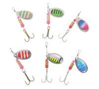 Housoutil Esche Artificiali e Attraenti per Pesci 6 Pezzi in Lega di Alluminio con Ganci per Pesca, Esche Metalliche Leggere Facili da Trasportare per Fiumi e Laghi