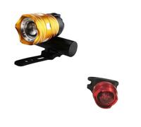 Housoutil Faro per Bicicletta da Montagna 2 Pezzi Ricaricabile USB in Alluminio con Supporti Regolabili per Guida Notturna in Città