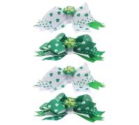 Housoutil Fermagli per Chioma a Forma di Trifoglio Fiocco a Strati, Set da 4 Pezzi, Accessori per Giorno di San Patrizio, Clip Verdi per Feste Irlandesi, Fermagli per Chioma Donna Presa