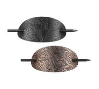 Housoutil Fermagli per Chioma in Pelle con Bastoncino 2 Pezzi Fermaglio Ovale per Chignon da Donna Accessori Vintage per Coda di Cavallo Supporto Ergonomico e Comfort Quotidiano