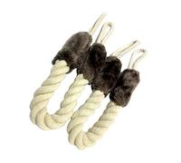 Housoutil Fermaporta in Cotone Beige 2 Pezzi per Protezione Maniglia Porta e Finestra, Anti-collisione, Protegge Maniglie Muovendosi la Porta