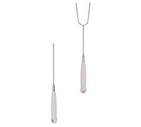 Housoutil Forchette Telescopiche Versatile 2 Pezzi in Acciaio Inossidabile Forchetta da Carne Facile da Pulire Riutilizzabile per Barbecue All'aperto