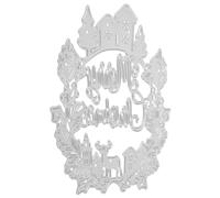 Housoutil Fustella in Acciaio per Ornamenti Fustelle Decorative Etichette Parole Creazione di Biglietti Fustelle Fustelle per Alberi di Natale Fustelle Natalizie Biglietti