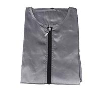 Housoutil Grembiule da Lavoro per Parrucchiere Tasche e Cerniera Adatto per Salone Cucina Bar Collo Rotondo Manica Lunga Facile da Indossare Grigio