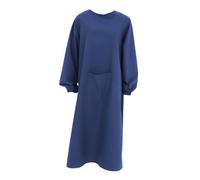 Housoutil Grembiule resistente con tasche, versatile a maniche lunghe, resistente all'olio, comodo e durevole, per cucina, giardinaggio e lavori di laboratorio, blu scuro