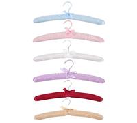 Housoutil Grucce Imbottite per Abiti da Donna 6 Pezzi Antiscivolo in Schiuma Rivestimento in Raso per Armadio e Scaffali per Riporre Vestiti Colorati