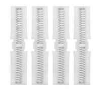 Housoutil Guida per Porta Scorrevole Bi-fold Ottimizza lo Spazio 4 Pezzi in ABS Molla Integrata, Montaggio Superiore, Colore Bianco e Garantisce Scorrimento Stabile per Armadi Stretti