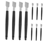 Housoutil Kit 10pezzi Scalpelli per Legno Impugnatura Nera in Plastico e Metallo, Strumenti di Intaglio Manuale di Precisione per Incisioni e Creazione di Disegni Artigianali