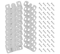 Housoutil Kit 32 Pezzi Staffe a Scomparsa in Acciaio Inox Argento con 100 Viti per Appendere Specchi, Facile Installazione, Design a Lettera Montagna, per Armadi e Dietro Porte