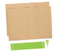 Housoutil Kit Tavoletta Braille 27 Righe e 30 Celle in Plastica, Punteruolo e 2 Fogli per Esercizi, Portatile e Resistente per Non Vedenti