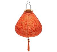 Housoutil Lanterna da appendere in stile asiatico, lampadario a forma di lampada, in Vietnam Sushi, decorazione da parete Hoian, con frange, decorazione per esterni, lampada vietnamita, per esterni