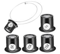 Housoutil Licaltatura Portatile Gioielliere Loupe 1 Set Di Ottiche Tascabili Con Supporto Per Filo 3X/5X/10X/15X Gioiellieri Di Ingrandimento Per Lenti Per Lenti Per Orologi Per Orologi Per