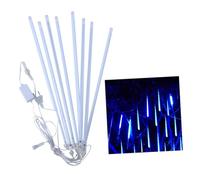 Housoutil Luci Meteoriche a Pioggia Da 50 Cm Led Blu, Decorazioni Luminose Impermeabili Per Matrimoni e Feste Natalizie, Tubi Pioggia Meteor Shower, Risparmio Energetico e Portatile