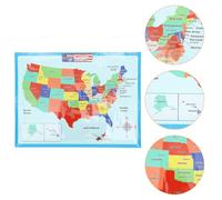 Housoutil Mappa Didattica Stati Uniti Poster Educativo per Lavagna Cancellabile Colori Vivaci per Scuola Materna e Decorazione Aula