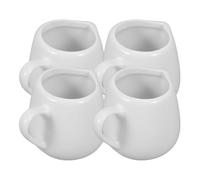 Housoutil Mini Latte Pot 4 pz Piccole Brocca Creamer con Manico 50ml Porcellana Latte Brocche Salsa Caffè Serve Brocca Per Salse Caffè Latte Microonde Freezer Cassaforte Latte in Ceramica