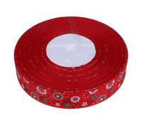 Housoutil Nastro 100 Metri da 2,5cm Rosso Stampato Margherite in Organza per Cucito e Decorazioni di Riunioni, per Confezioni Regalo e Artigianato