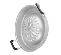 Housoutil Padella Barbecue Rotonda in Alluminio Argento, Robusta | Campeggio e Ristorante, Facile da Pulire, Resistente All'usura, per Gamberi e Pesce