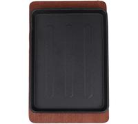 Housoutil Padella in Ghisa Quadrata 232X175 CM per Bistecca con Base in Legno Piastra Antiaderente per Fajitas e Barbecue Piastra Teppanyaki Versatile per Cucine Domestiche e Ristoranti