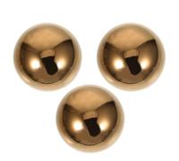 Housoutil Palline da giardino in acciaio inox, sferiche cave, 76 mm, dorate, 3 pezzi, giardino, prato, cortile, decorazione all'aperto