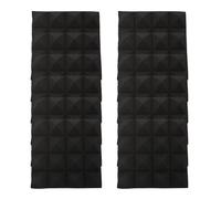 Housoutil Pannelli Fonoassorbenti Nero in Poliuretano a Forma di Piramide 12 Pezzi per Isolamento Acustico e Assorbimento del Suono per Casse Acustiche in Ambienti Musicali
