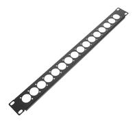 Housoutil Pannello Patch Audio U16 a 16 Ingressi 1u da 19 Pollici Nero | Doppio Lato, Compatibile Connettori Xlr, Acciaio Laminato a Freddo, per Studi e Installazioni Fisse